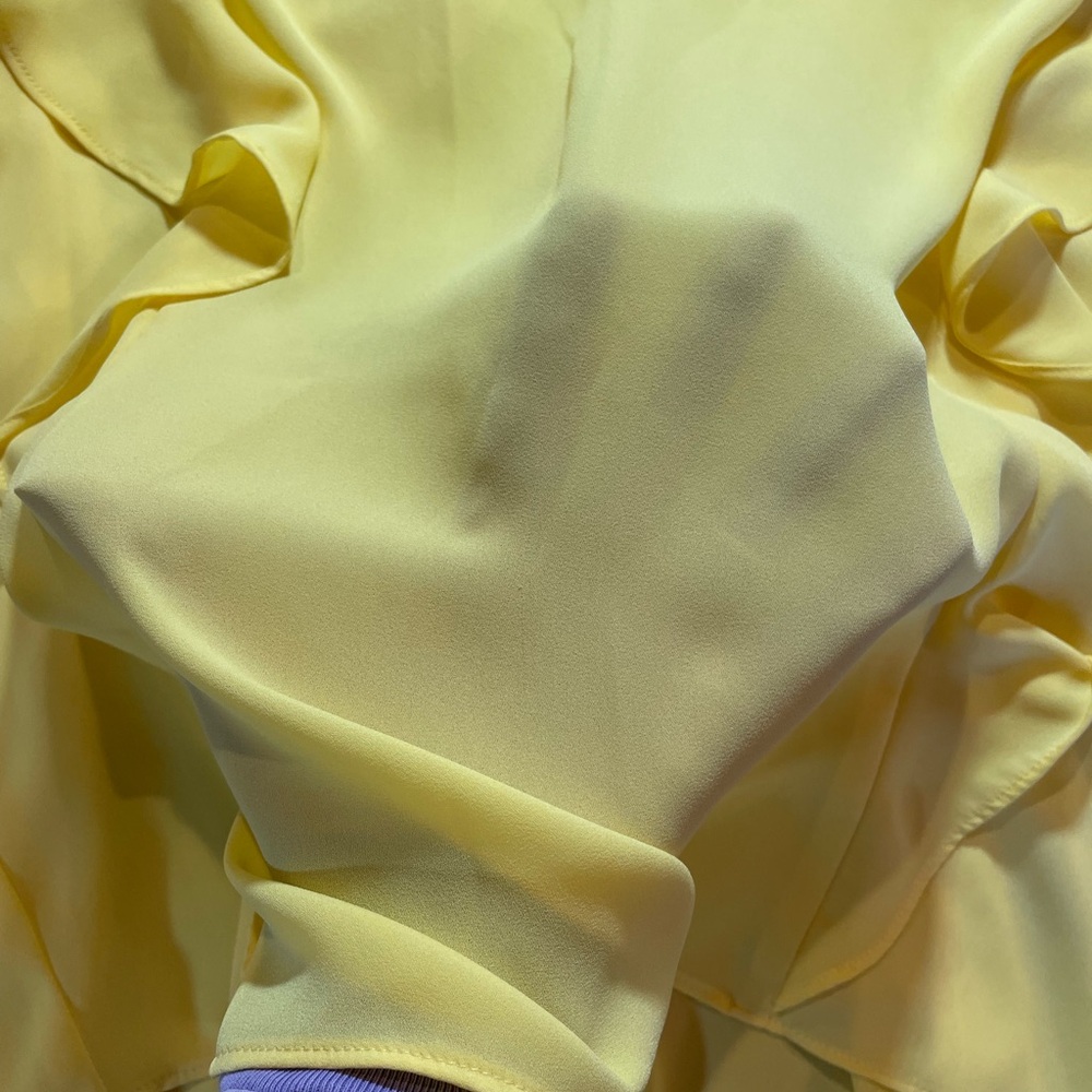 The Limited Yellow Ruffle Sleeve V-Neck Women's Top, Size Medium - Picture 6 of 9